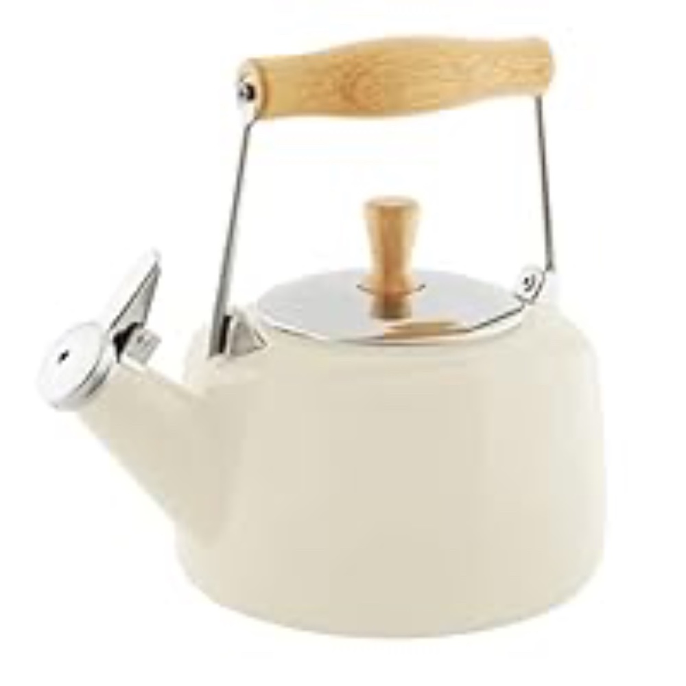 Chantal SVEN Enamel on Steel Whistling Teakettle with Natural Wood handle, 1.4 q